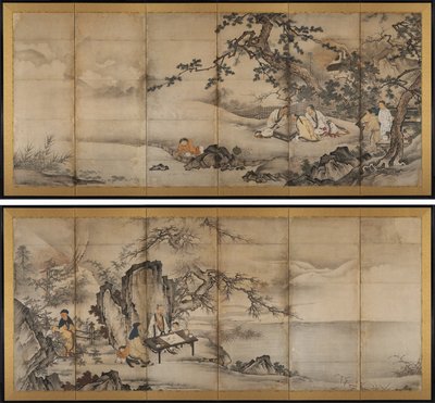 As quatro realizações de attributed to Kano Shōei
