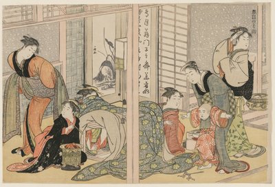Prazeres elegantes das quatro estações de attributed to Kitagawa Utamaro