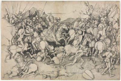 A Batalha de São Tiago Maior em Clavijo de attributed to Martin Schongauer
