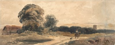 Uma Estrada Rural com Viajante a Cavalo de attributed to Peter DeWint