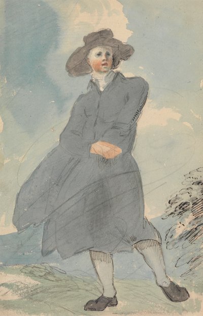 Homem de capa azul de attributed to Thomas Barker