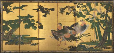 Phoenixes e Paulownia de attributed to Tosa Mitsuyoshi