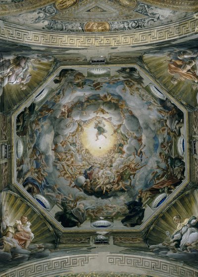 Assunção da Virgem, do teto da cúpula, 1526-30 de Antonio da Correggio