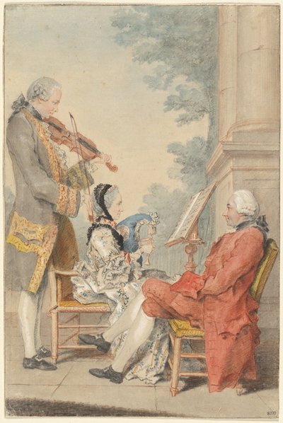 Monsieur e Madame Blizet com Monsieur Le Roy, o ator de called Carmontelle Louis de Carrogis