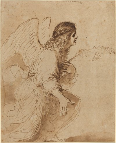 O Anjo da Anunciação de called Guercino Giovanni Francesco Barbieri