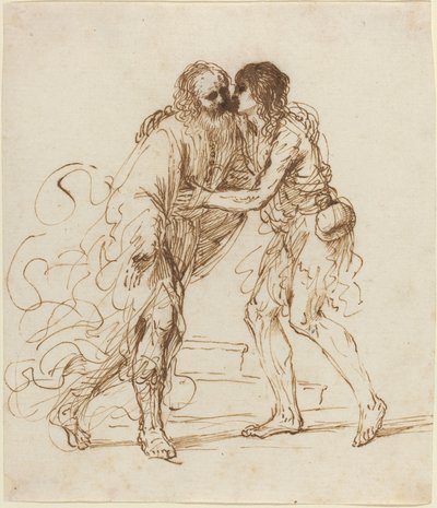 O Retorno do Filho Pródigo de called Guercino Giovanni Francesco Barbieri