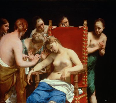 A morte de Cleópatra de called Guido Canlassi Guido Cagnacci