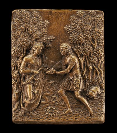 Meleager apresentando a cabeça de javali para Atalanta de called Riccio Andrea Briosco