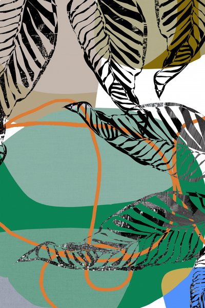 Folhas pretas abstratas com cor n.º 2 de cartissi