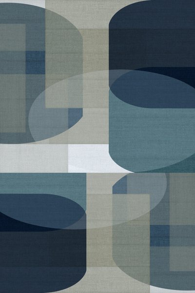 Geometrias abstratas em azul de cartissi