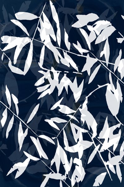 Folhas da Marinha em Estilo Abstrato de cartissi