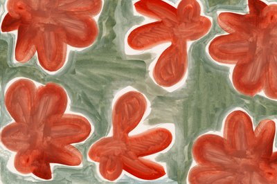 Padrão floral abstrato em vermelho de cartissi
