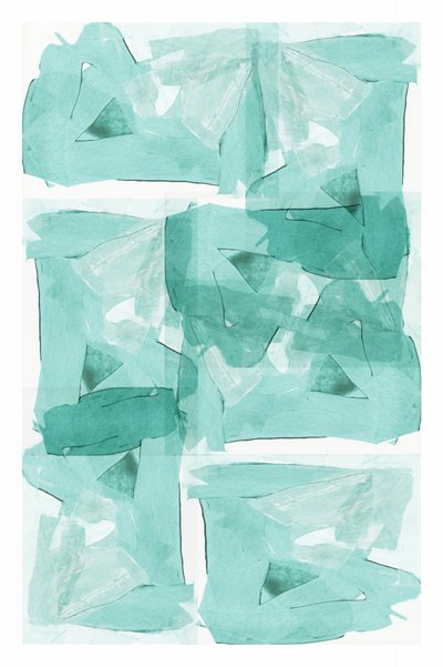 Formas abstratas em azul-petróleo de cartissi