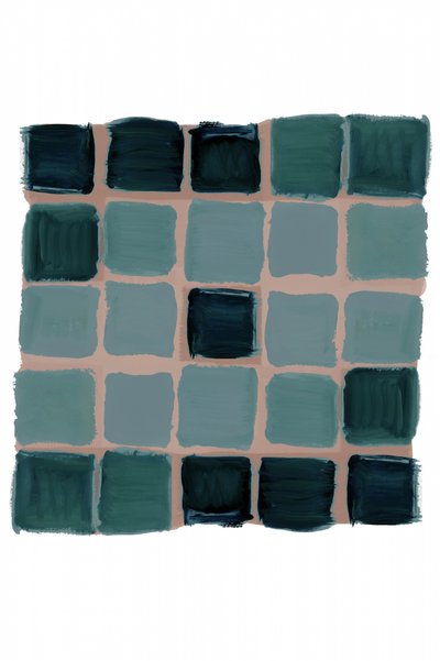 Grelha abstrata em azul-petróleo de cartissi