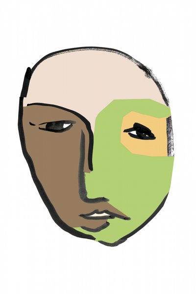 Retrato abstrato arrojado de cartissi