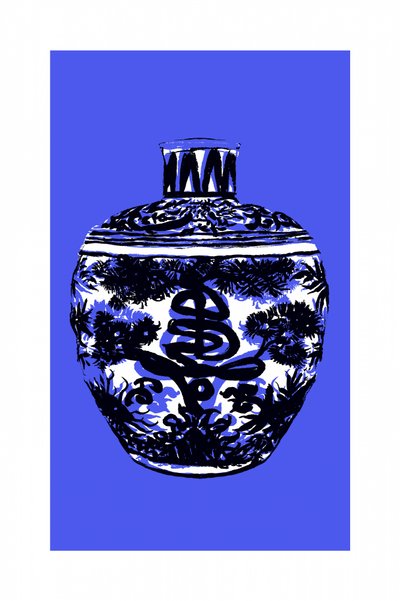 Jarra de porcelana azul chinesa de cartissi