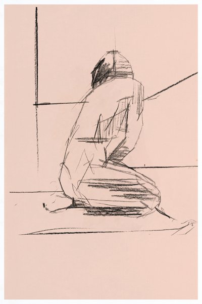 Figura contemplativa ajoelhada de cartissi