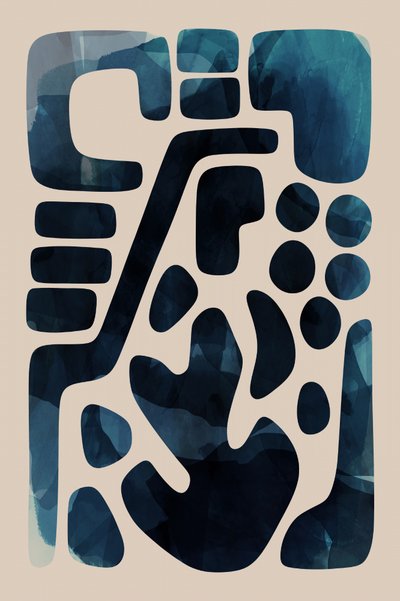 Formas fluidas em azul profundo de cartissi