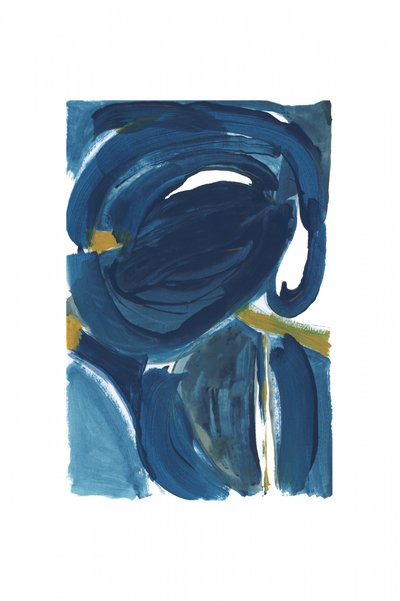 Redemoinhos em azul profundo e dourado de cartissi