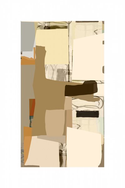 Colagem abstrata com tons terrosos de cartissi
