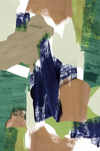 Pintura abstrata com pinceladas terrosas de cartissi