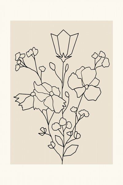 Linhas florais elegantes de cartissi