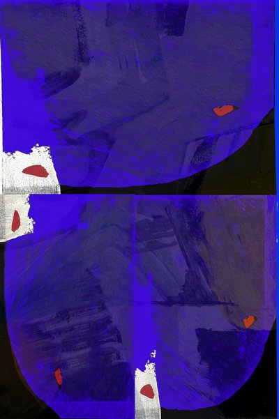 Camadas abstratas em índigo de cartissi