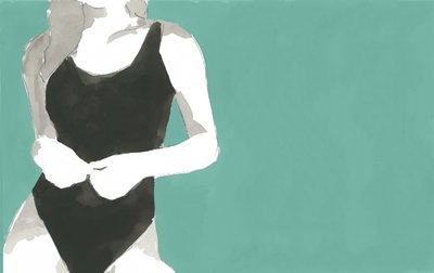 Silhueta em fato de banho minimalista de cartissi