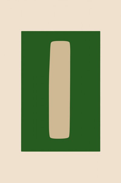 Forma minimalista em verde de cartissi