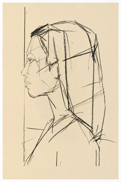 Perfil de uma mulher minimalista de cartissi