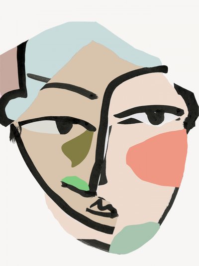 Retrato abstrato moderno de cartissi