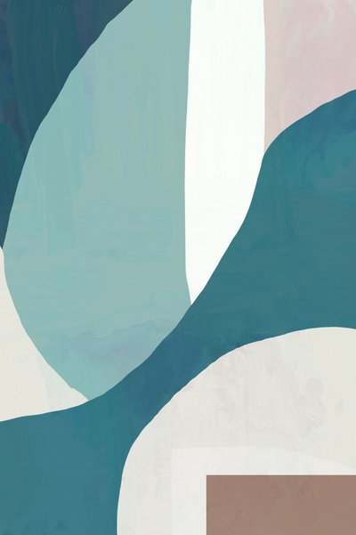 Formas orgânicas em azul-petróleo de cartissi