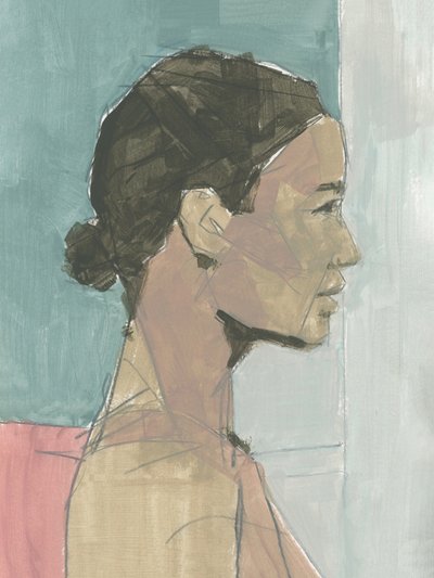 Perfil feminino sereno de cartissi