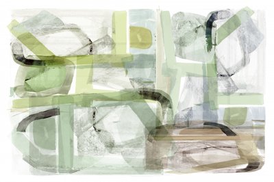 Formas abstratas em tons suaves de verde de cartissi