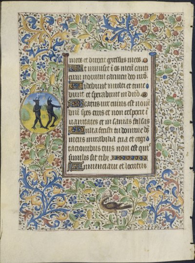 Folha de um Livro de Horas: Dois Demônios (verso) de circle of Coëtivy Master