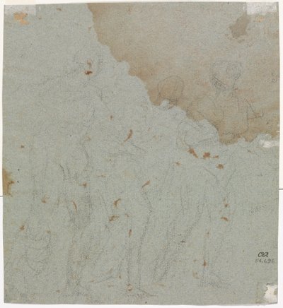 Esboço para Ló e Suas Filhas (verso) de circle of Pietro da Cortona