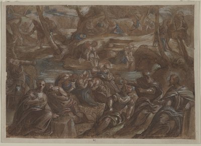 Cópia dos Filhos de Israel Coletando Maná de Tintoretto de copy after Jacopo Tintoretto
