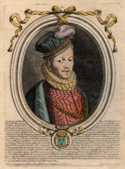 Retrato do Rei Luís XII (1462-1515) - Retrato de Luís XII de França (1462-1515), Rei de França - gravura de 