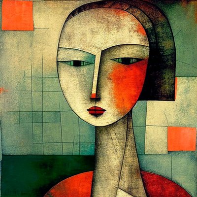 Olhos de mistério: Abstracto Figurativo Surrealismo Retrato de Senhora de F. Abderrahim
