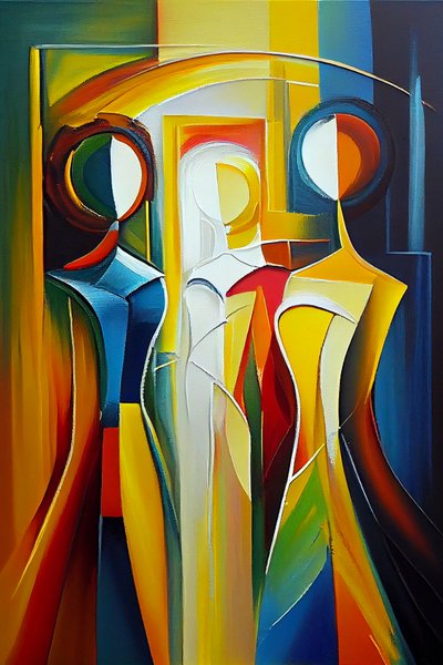 Pintura a óleo abstrata moderna, Silhueta de mulher, impressão mural de arte a pedido de F. Abderrahim
