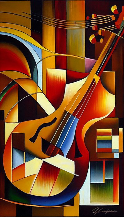 Instrumento musical, Pintura abstrata, Arte de parede | Impressões em tela de F. Abderrahim