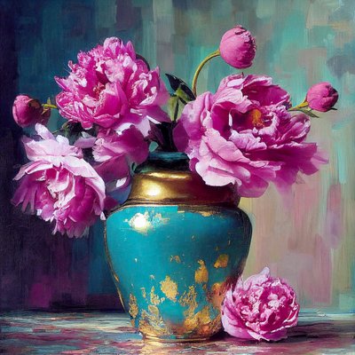 Pintura de flores cor-de-rosa, arte botânica abstrata, impressão mural de arte a pedido de F. Abderrahim