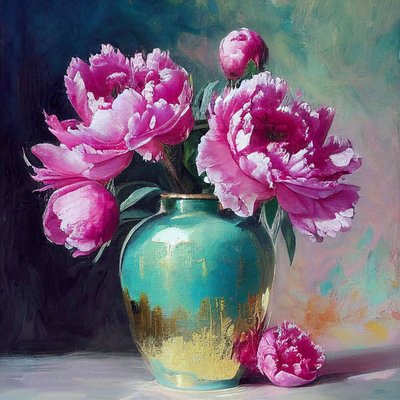 Pintura de flores cor-de-rosa, desenho botânico abstrato, Arte de parede | Impressões em tela de F. Abderrahim
