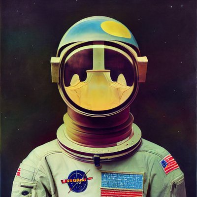 pintura abstrata de um astronauta no espaço, Arte para imprimir online de F. Abderrahim