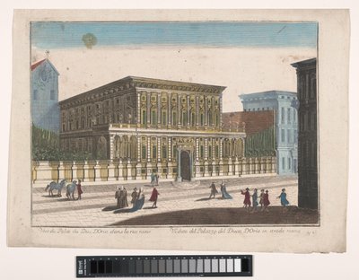 Gezicht op het Palazzo Doria-Tursi te Genua
Vista do Palácio do Duque de Oria em Strada Nuova (título sobre o objecto) de familie Remondini (attributed to)