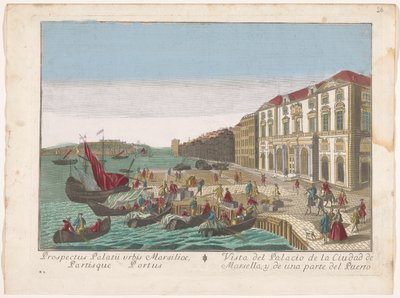 Vista da Câmara Municipal e do porto de Marselha
Vista do Palácio da Cidade de Marselha, e parte do porto (título sobre o objecto) de familie Remondini (attributed to)
