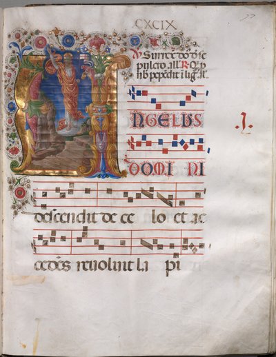 Antifonário: Inicial A, Ressurreição de follower of Girolamo da Cremona