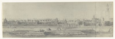 Vista de Kampen, 1672 Fotos de desenhos da invasão francesa da Holanda em 1672 por Adam Frans van der Meulen preservados na Manufacture des Gobelins (título da série) de frères Moreau
