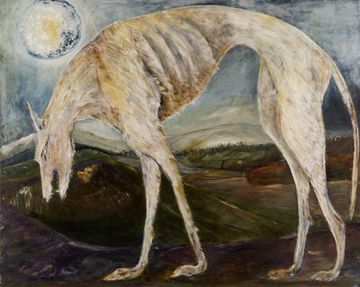Gothic Hound, 2017 (óleo sobre tela) de jocasta shakespeare