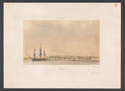 Bonaire Bonaire (título no objeto) Índias Ocidentais (título da série no objeto) Vistas das Índias Ocidentais da Holanda (título da série) de jonkheer Jacob Eduard van Heemskerck